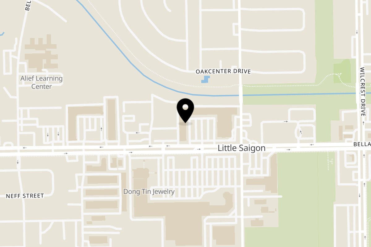 Map showing the location of Thiên Thanh on 11210 Bellaire Blvd #140 in Houston